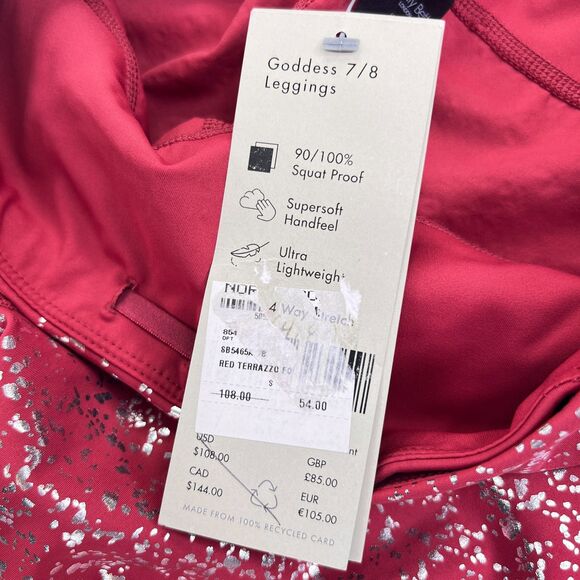 Sweaty Betty | NWT | Goddess Leggings 7/8 | Size Large | Red Terrazzo - Picture 4 of 10
